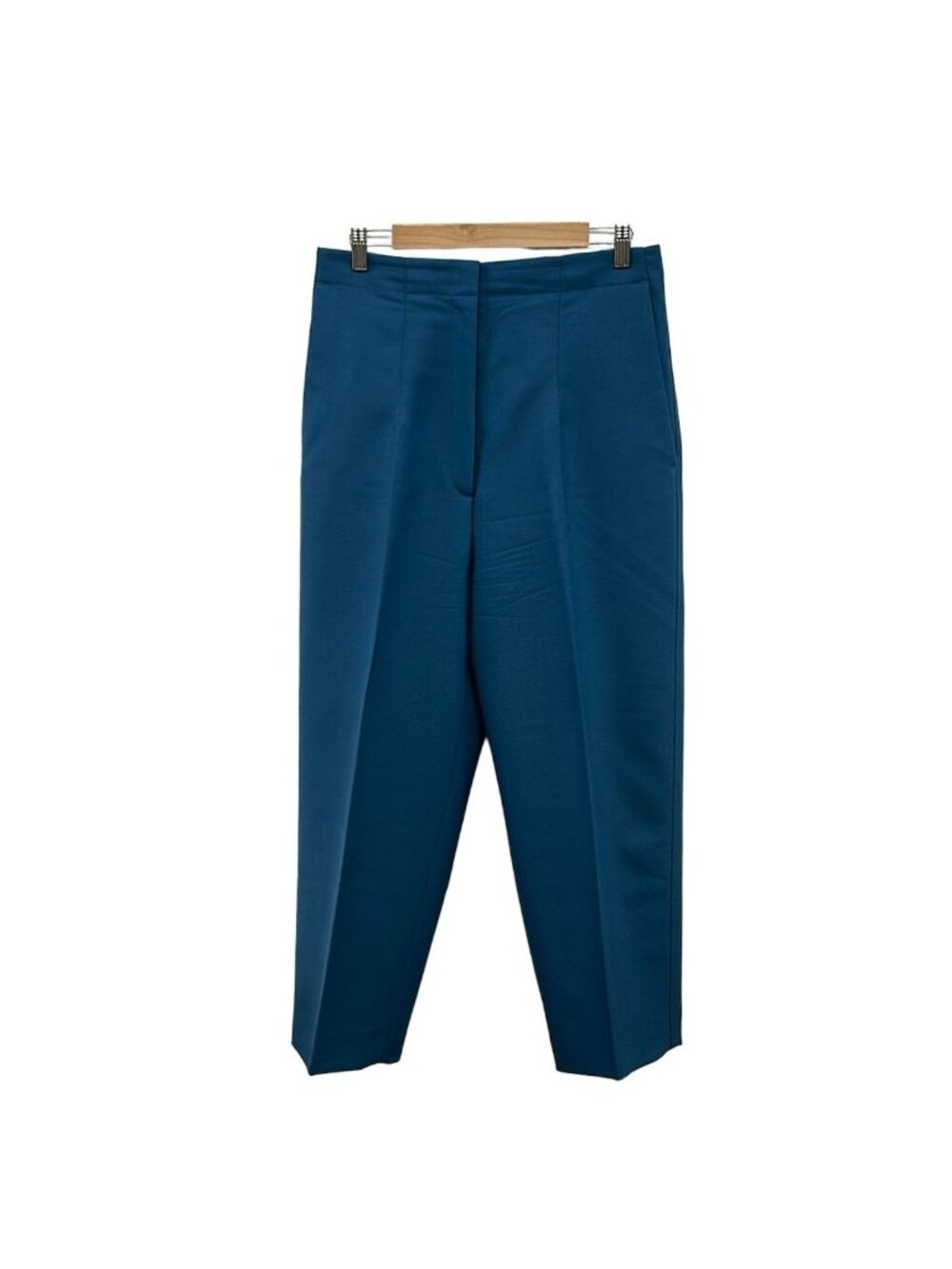 Celine Pants 42 L Blue Full Length Mohair Blend